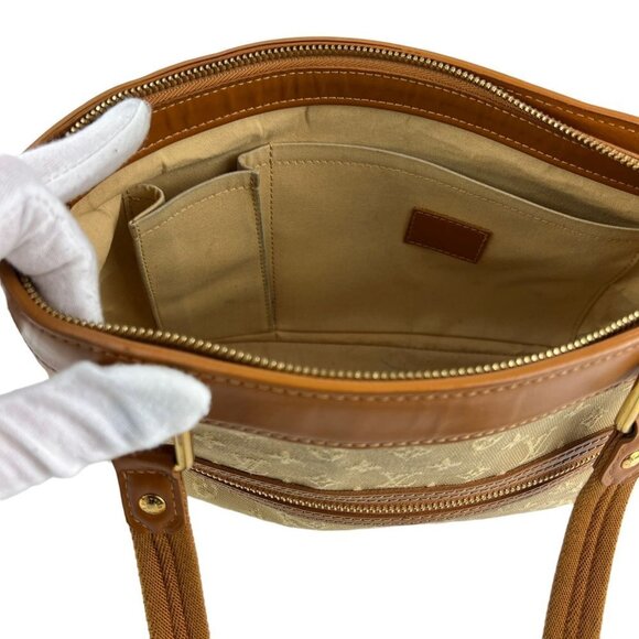 LOUIS VUITTON Monogram LV Mini Lucille PM Bag Beige Camel Brown 2004 Authentic - Picture 9 of 17